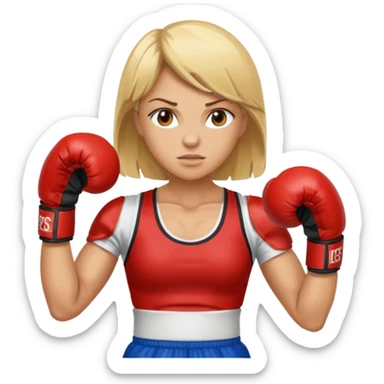 blonde famale boxer sticker