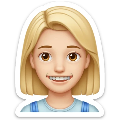 Una carita con brackets sticker