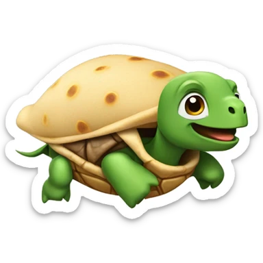 Turtle riding a burrito sticker