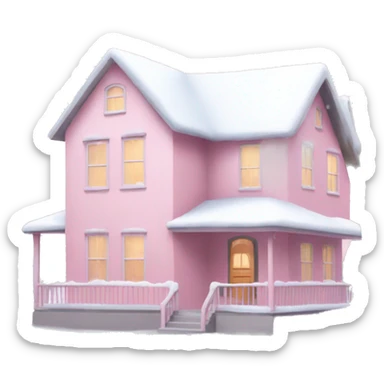 Light pink house with snow sticker