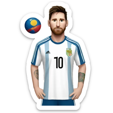 messi con la camiseta de la seleccion sticker