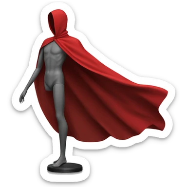 faceless mannequin flapping red cape sticker