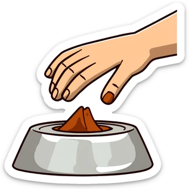 thumb pressing side of clay down onto a silver pottery wheel, thumb at the bottom of the clay, pottery gesture sticker