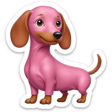 Perro salchicha color rosa sticker