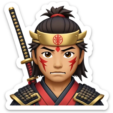  a samurai warrior with powers and scars  sticker