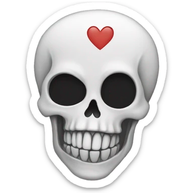 emo skull heart sticker