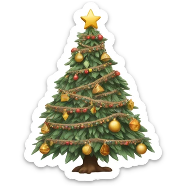 Boho vibe Christmas tree sticker