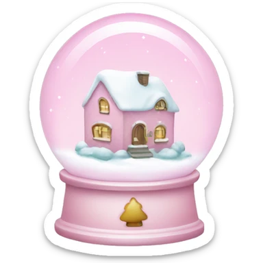 Pastel pink snow globe sticker