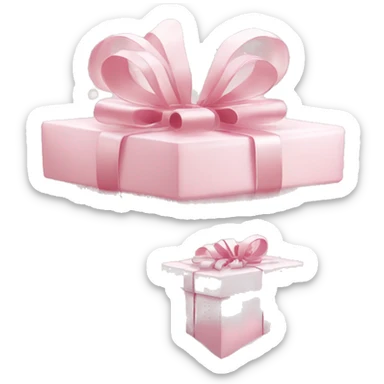 Light pink Christmas gifts under a white Christmas tree  sticker