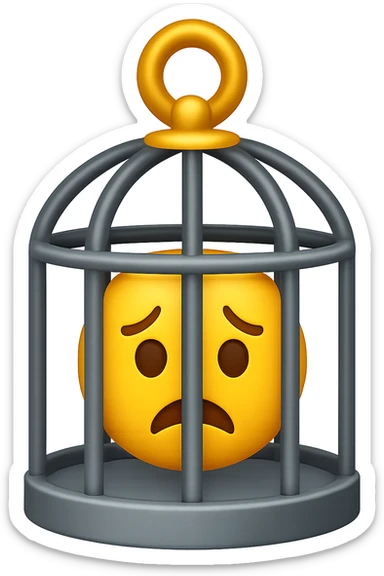 Disturbi alimentari visti come una gabbia stile emoji iphone. sticker