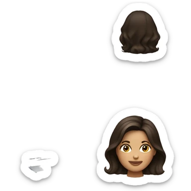 Pretty brunette woman on macbook sticker