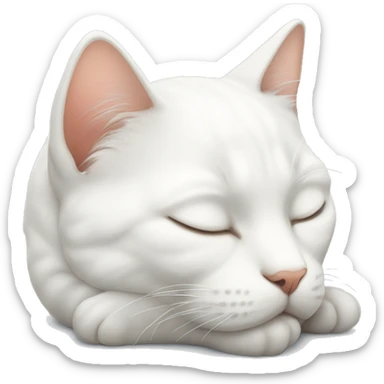 Sleeping white cat sticker