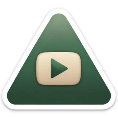 YouTube logo in iOS style, natural YouTube shape, dark green fill, play triangle in light beige, minimalism, no other colors sticker