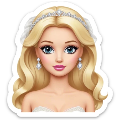 blonde makeup artist barbie, bridal sticker
