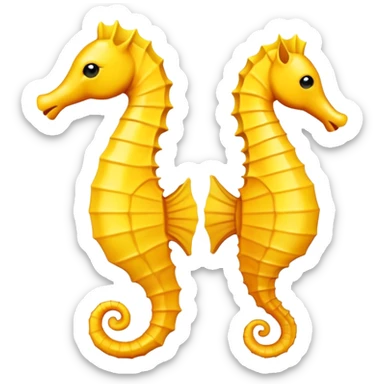 Create a seahorse and Color seahorse yellow sticker