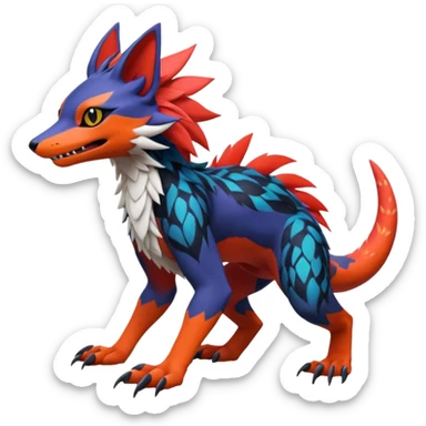  exotic tropical cyber-Sleuth-Vernid-Sergal-Litten-Linoone-Noibat-Fakémon-Pokémon-Vernid-creature sticker
