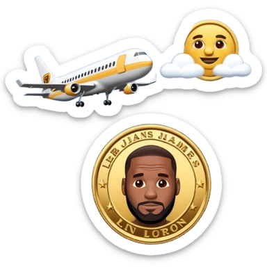 lebron james coin emoji  and text niggas in the sky sticker