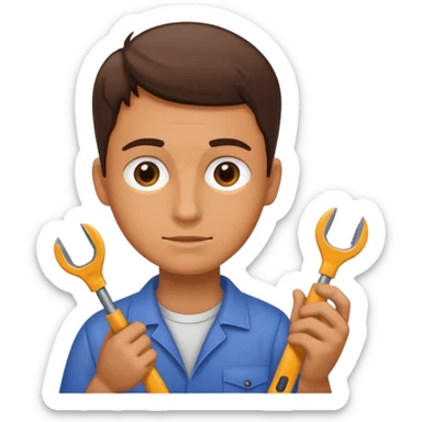 person Repairing a tool sticker