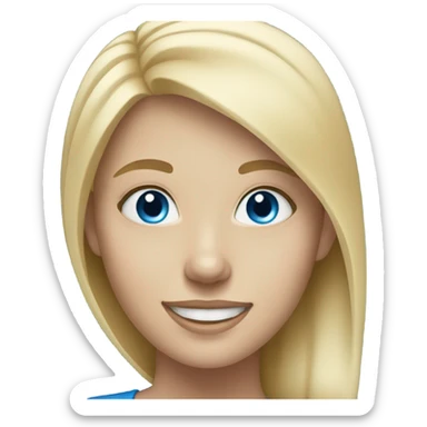 blonde girl smiling portrait blue eyes sticker