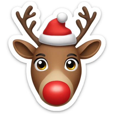 Red Nose Reindeer hat sticker