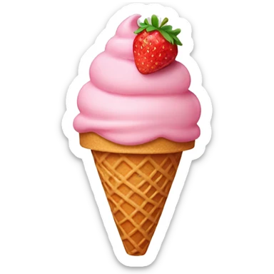Strawberry ice cream cone sticker