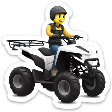 quad bike white with developer riding sticker