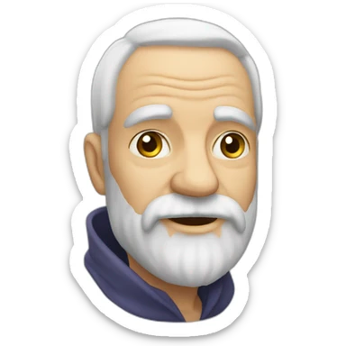 Un vieux barbu chauve sticker