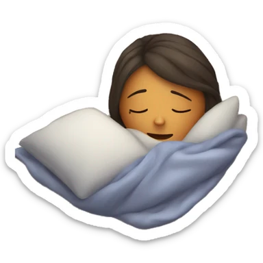 Cozy girl sleeping under blanket on comfy pillow sticker