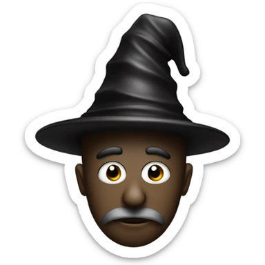 a black chess pawn, just the face, with a wizard hat sticker