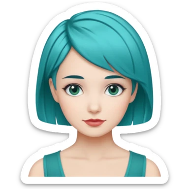 Teal hugs short hair women with Belles wording sticker