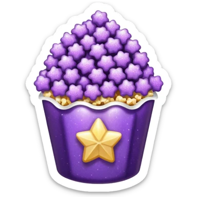 Glitter purple popcorn sticker