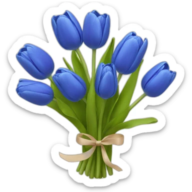 Tulip blue whith Bouquet  sticker