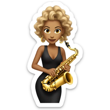 Beyonce with a saxophone sticker