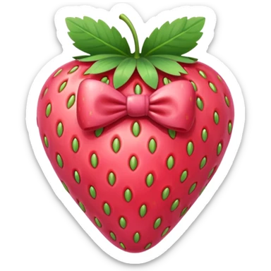 A strawberry with a bow cute pink  sticker