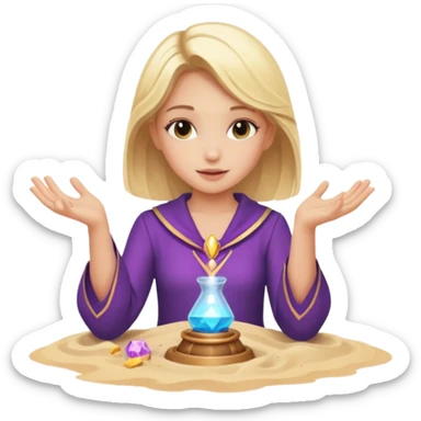 Blonde girl magic over sand sticker