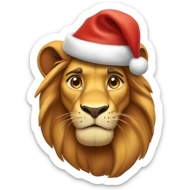 Simba lion king wearing Santa hat sticker