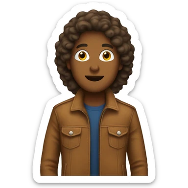 Brown suede jacket sticker