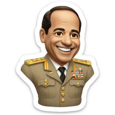 Abdel Fattah El-Sisi standing laughing sticker