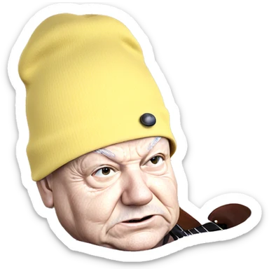 old man with instrument helmet sticker