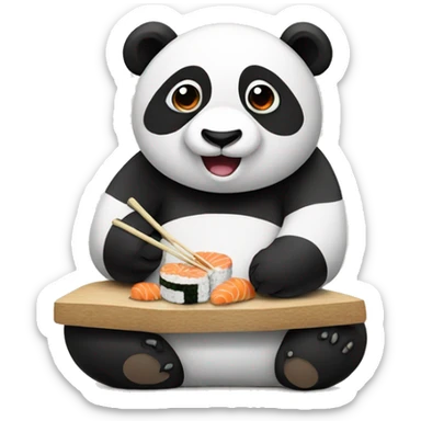 Panda eating sushi sticker