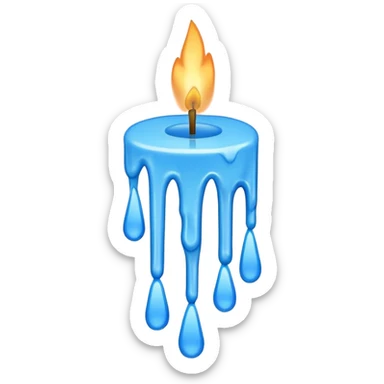 Dripping blue candle diagonal  sticker