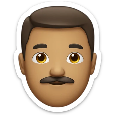 Brown man and white guy with moustache kissing sticker