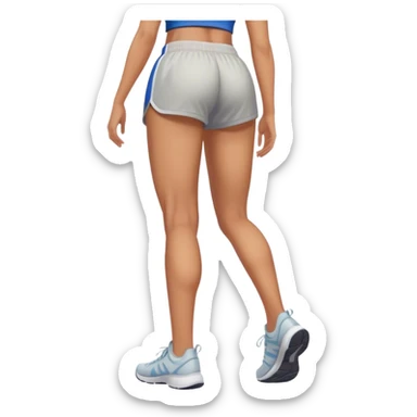 back view of full legs female with gym shorts sticker