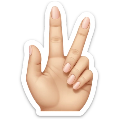 pointer finger up, middle finger up and pinky finger up, ring finger down sticker