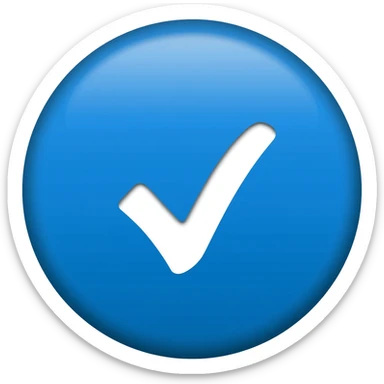 Mavi tik(tık beyaz renk. Yuvarlak olan taban mavi) sticker