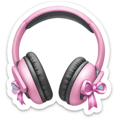 cute headphones with bows and stickers coquette  sticker