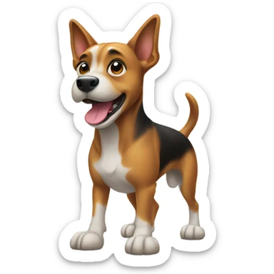 A dog on its hind legs sticker
