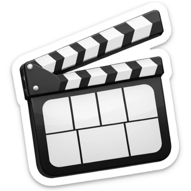 ultra simplified movie clapper, just two rectangles and a line, stripped of all details, pure geometric abstraction sticker