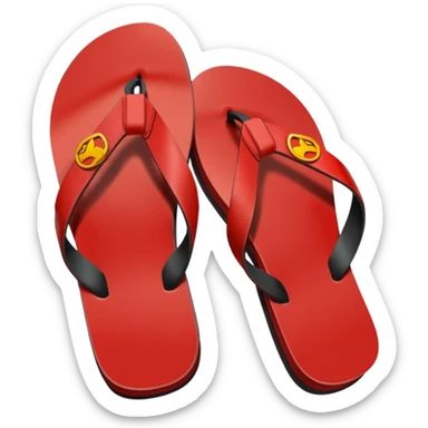flipflops on car pedals sticker