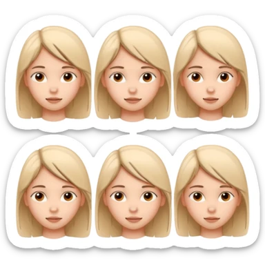 Pencil sketch sheet of a teenage girl's head, 10 different facial expressions, minimal line art, hand-drawn style, isolated on white background, sketchy aesthetic. sticker